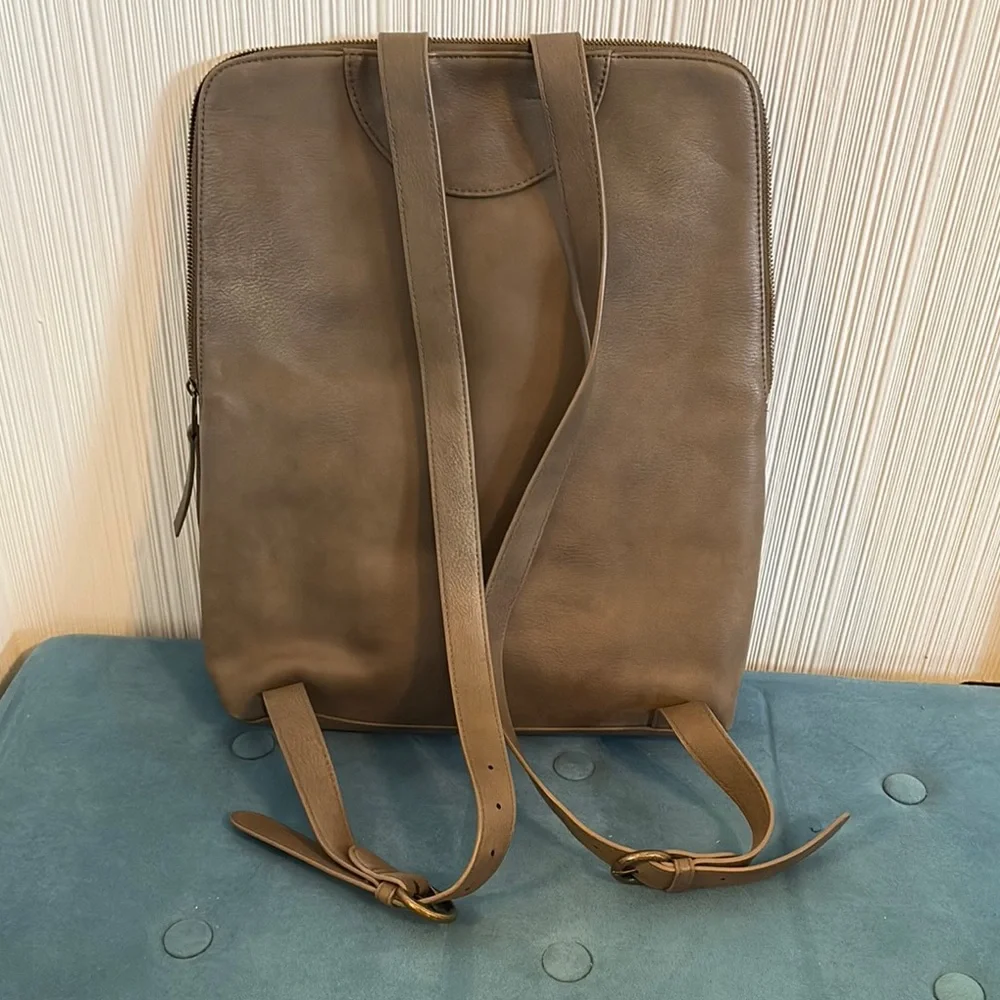 Green Leather Backpack - Picture 2 of 7